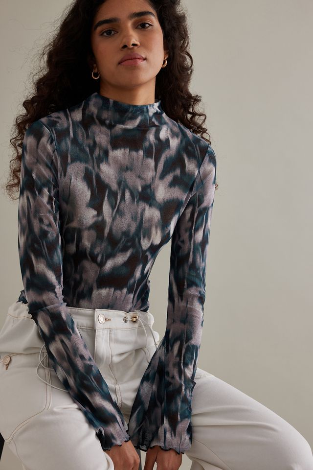 Flare-Sleeve Mesh Top #3