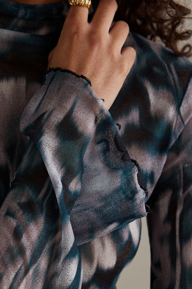 Flare-Sleeve Mesh Top #4