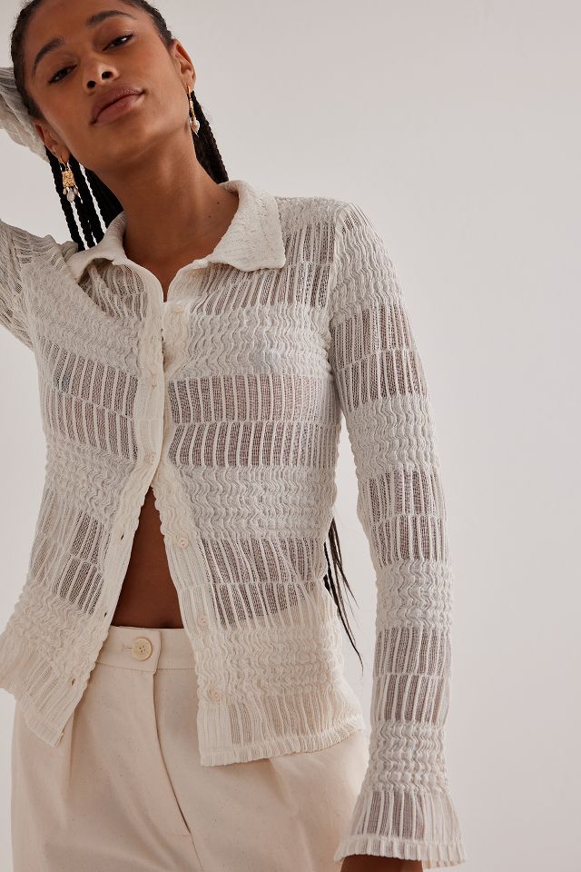 Sheer Knit Textured Shirt