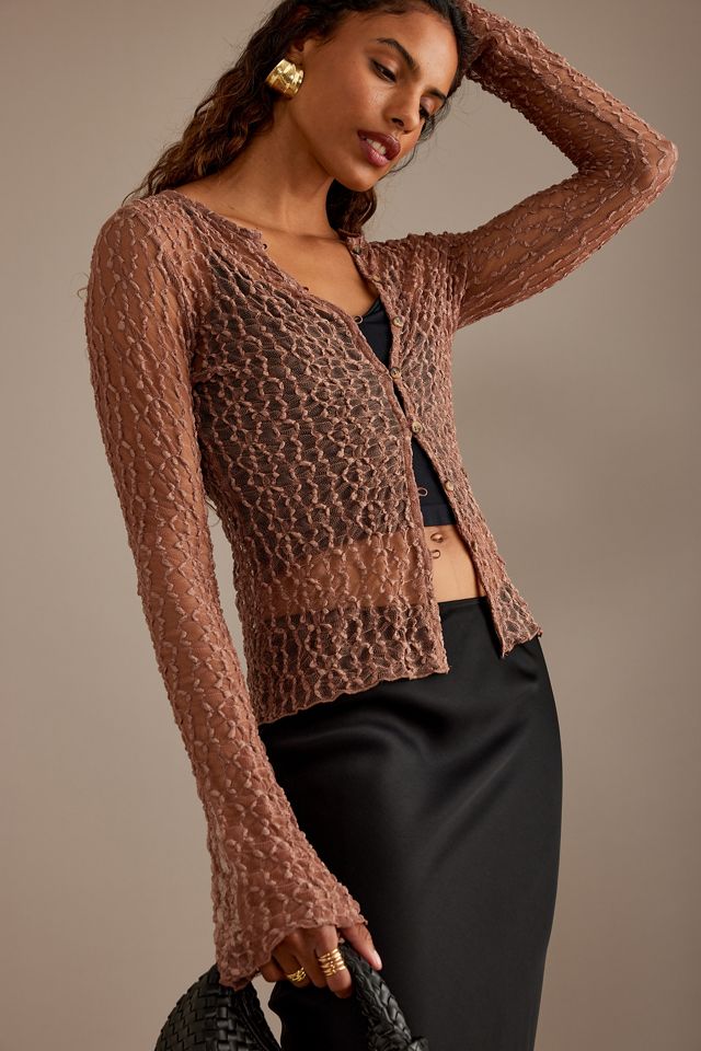 T-shirt à manches longues et boutons en dentelle By Anthropologie #2