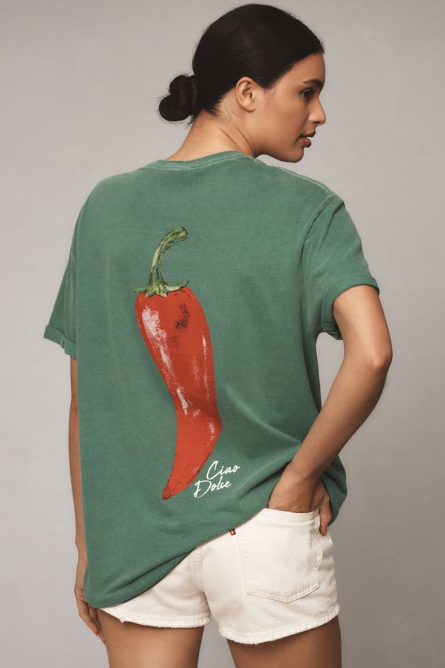 By Anthropologie Chili Pepper Graphic Tee #3