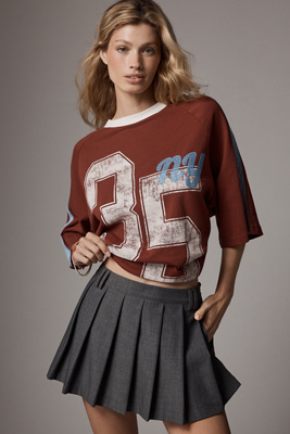 By Anthropologie Oversized Sporty Tee In Red