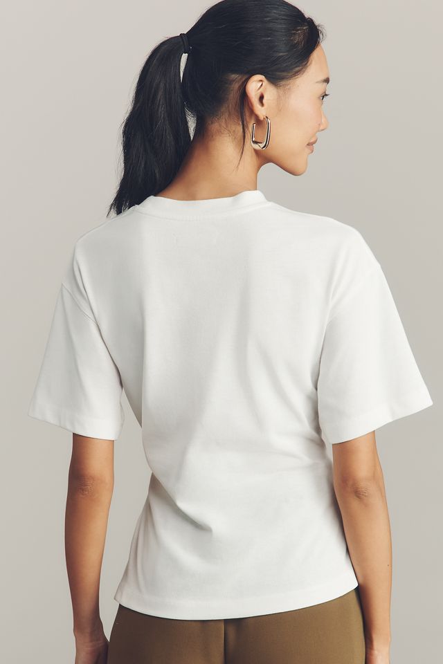 By Anthropologie Short-Sleeve Hardware Gathered Top #1
