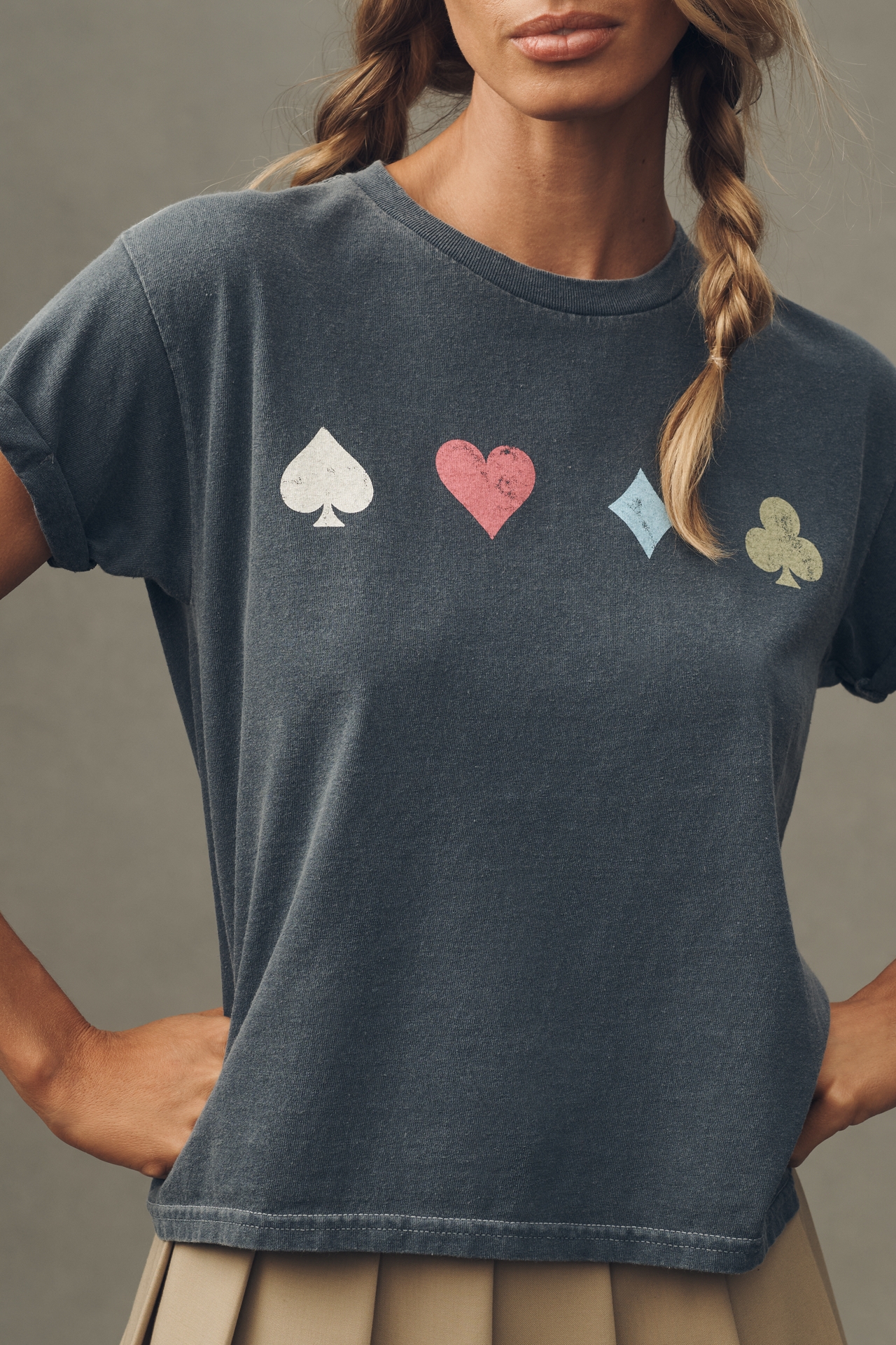 By Anthropologie Card Suits Graphic Tee