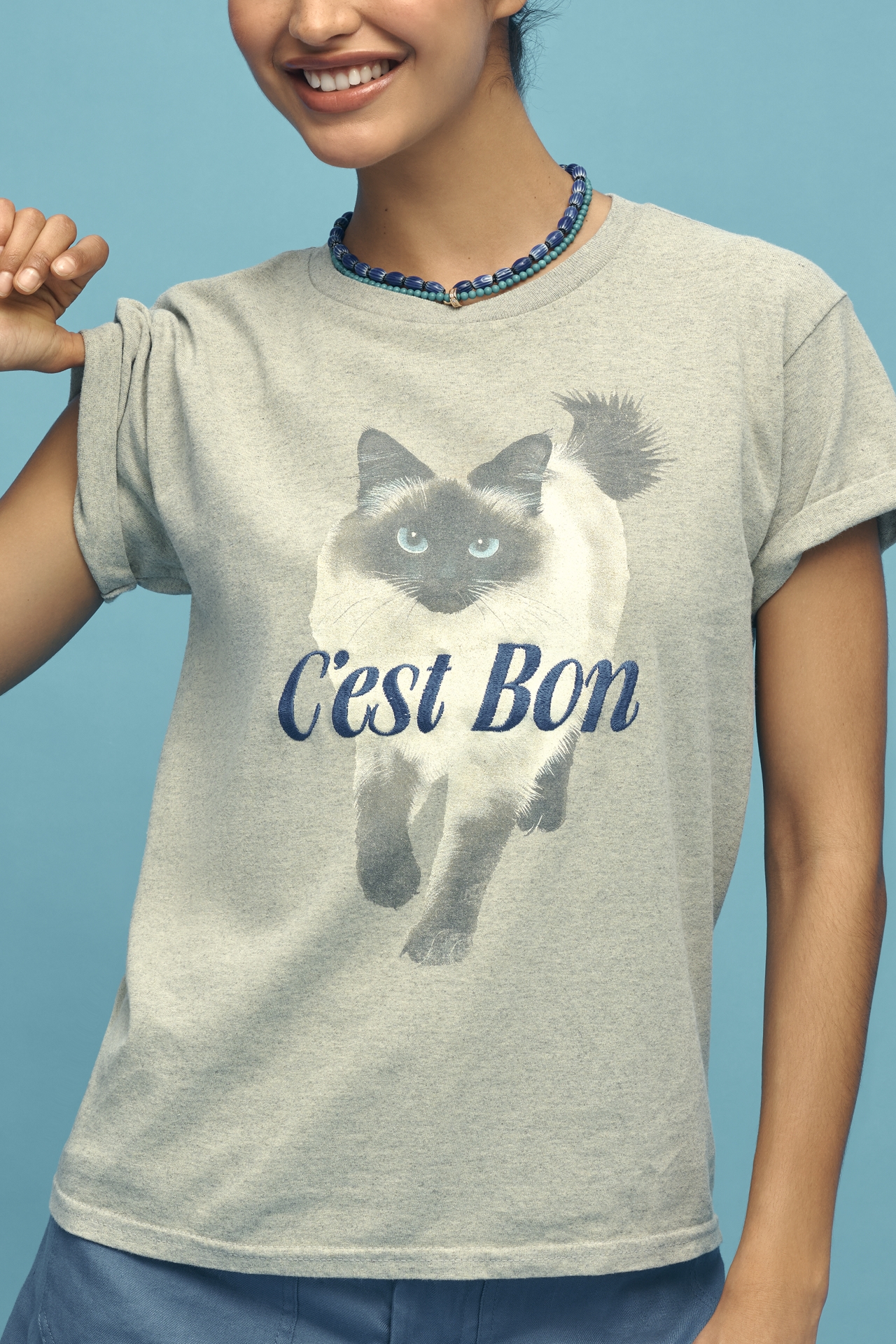 By Anthropologie French Cat Graphic Tee