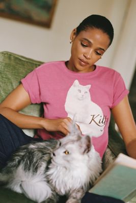 By Anthropologie French Cat Graphic Tee
