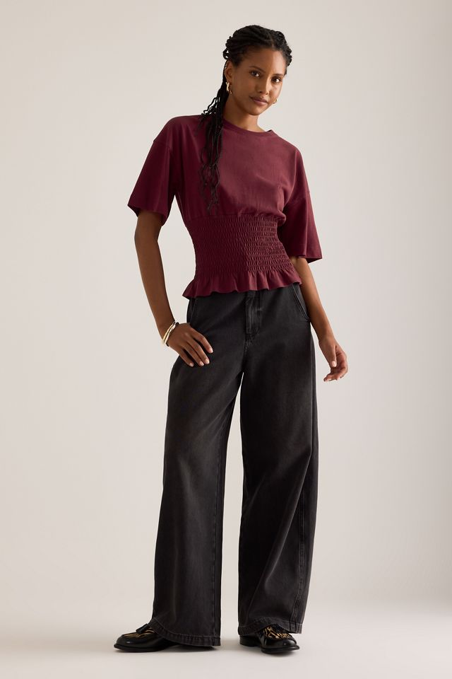 By Anthropologie Shirred Waisted T-Shirt #2