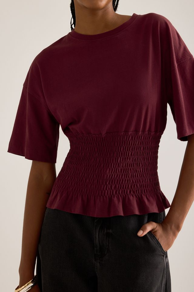 By Anthropologie Shirred Waisted T-Shirt #5
