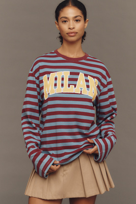 By Anthropologie Long-sleeve Stripe City Top In Multi