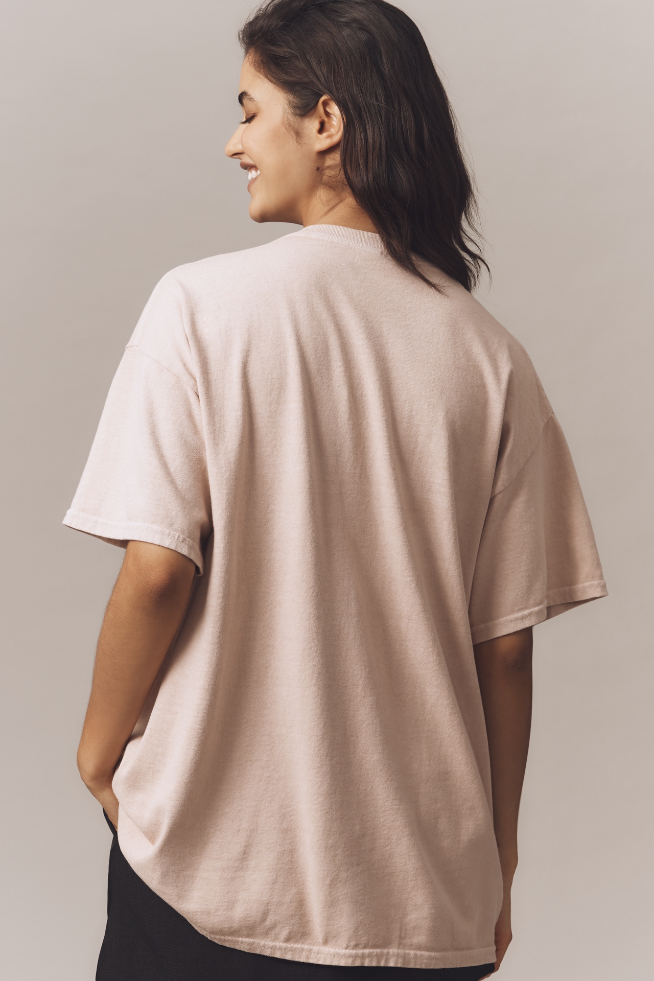 By Anthropologie Oversized Espresso Graphic Tee
