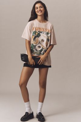By Anthropologie Oversized Espresso Graphic Tee