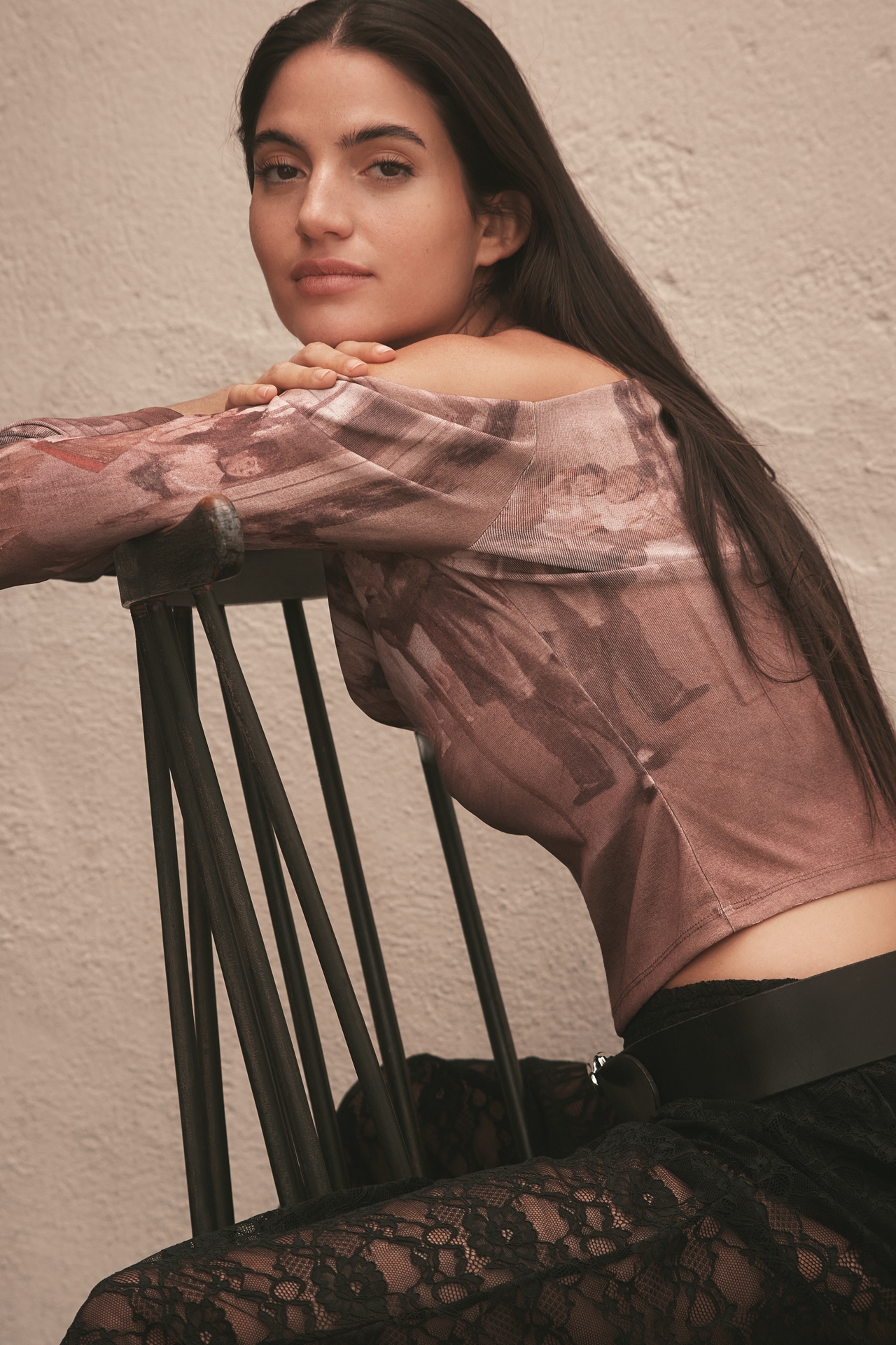 By Anthropologie Off-Shoulder Degas Printed Top