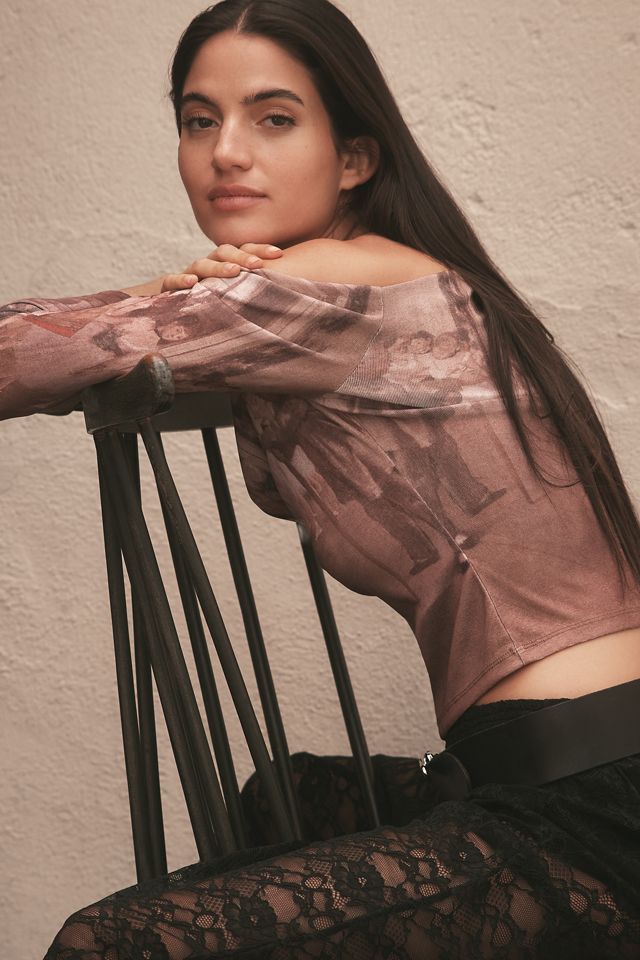 By Anthropologie Off-Shoulder Degas Printed Top #2
