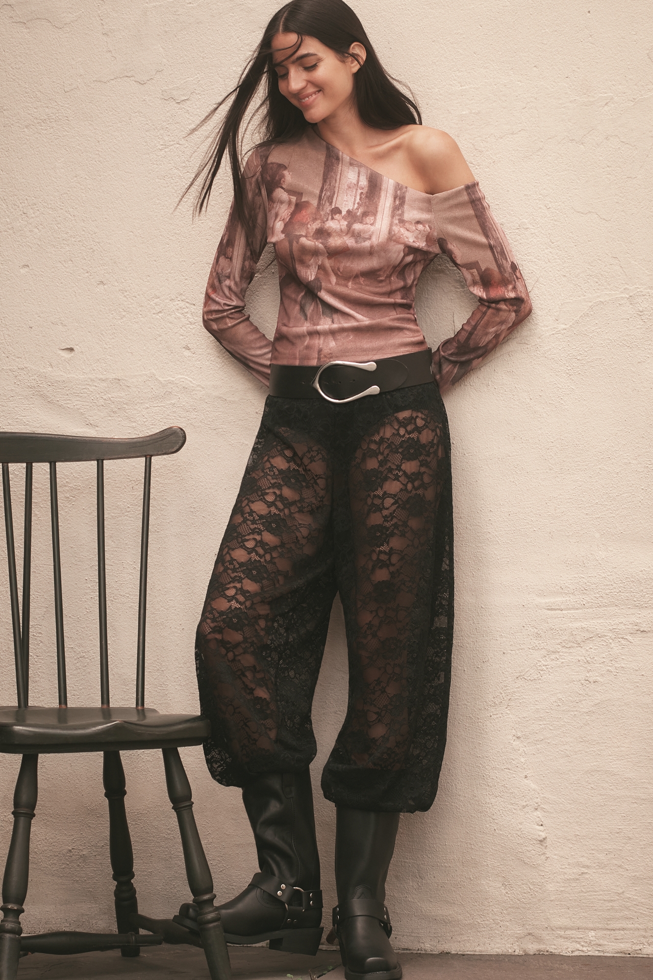 By Anthropologie Off-Shoulder Degas Printed Top