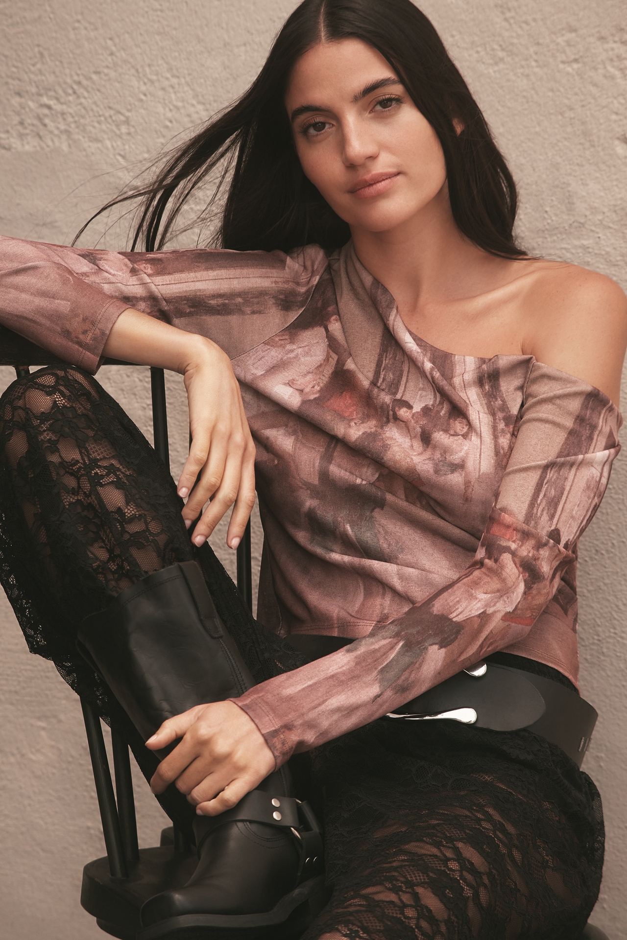 By Anthropologie Off-Shoulder Degas Printed Top