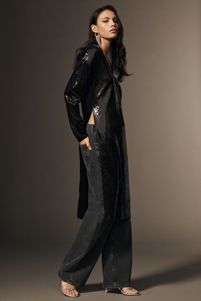 By Anthropologie Long-Sleeve Sequin Tunic #3