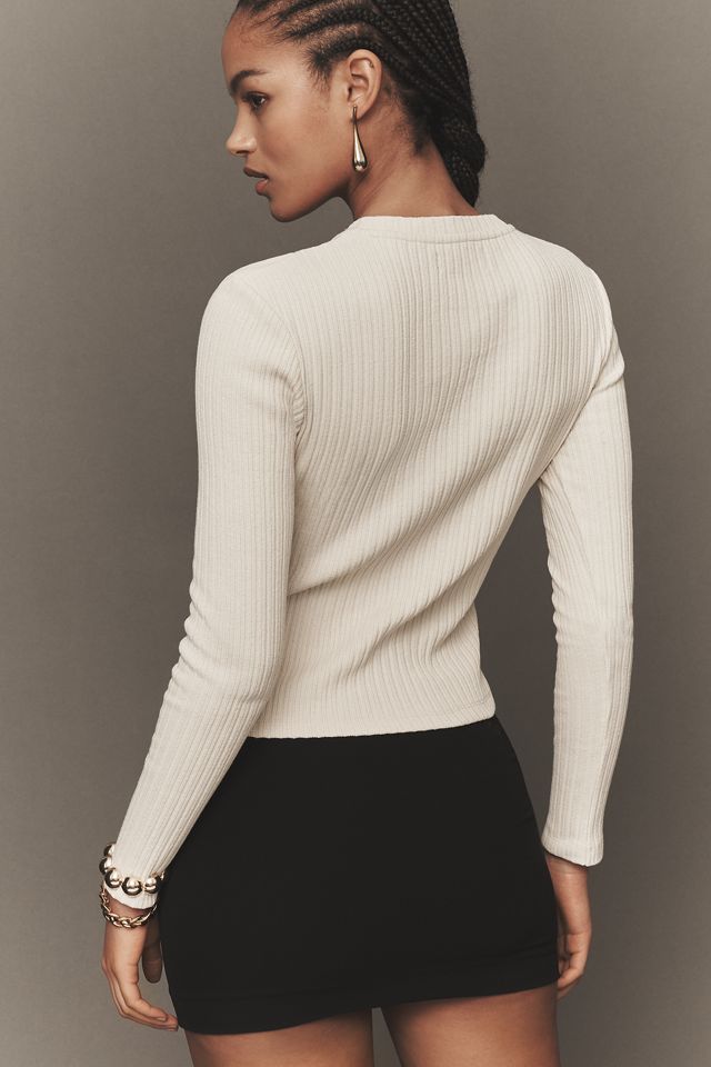 By Anthropologie Ribbed Hardware Cutout Pullover #2