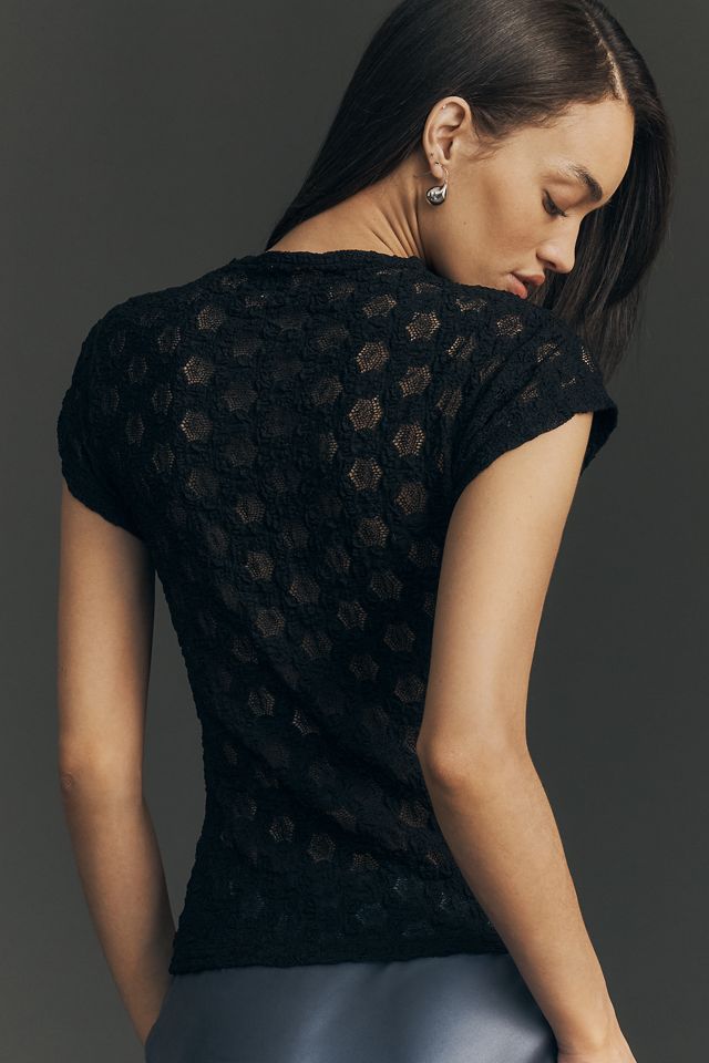 Top de Encaje con Cuello Alto y Abertura By Anthropologie #1