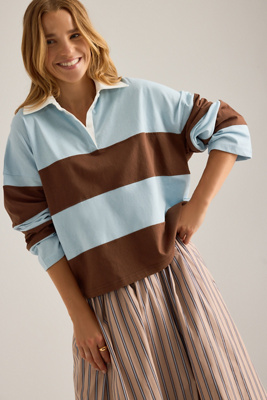 By Anthropologie Striped Rugby Top