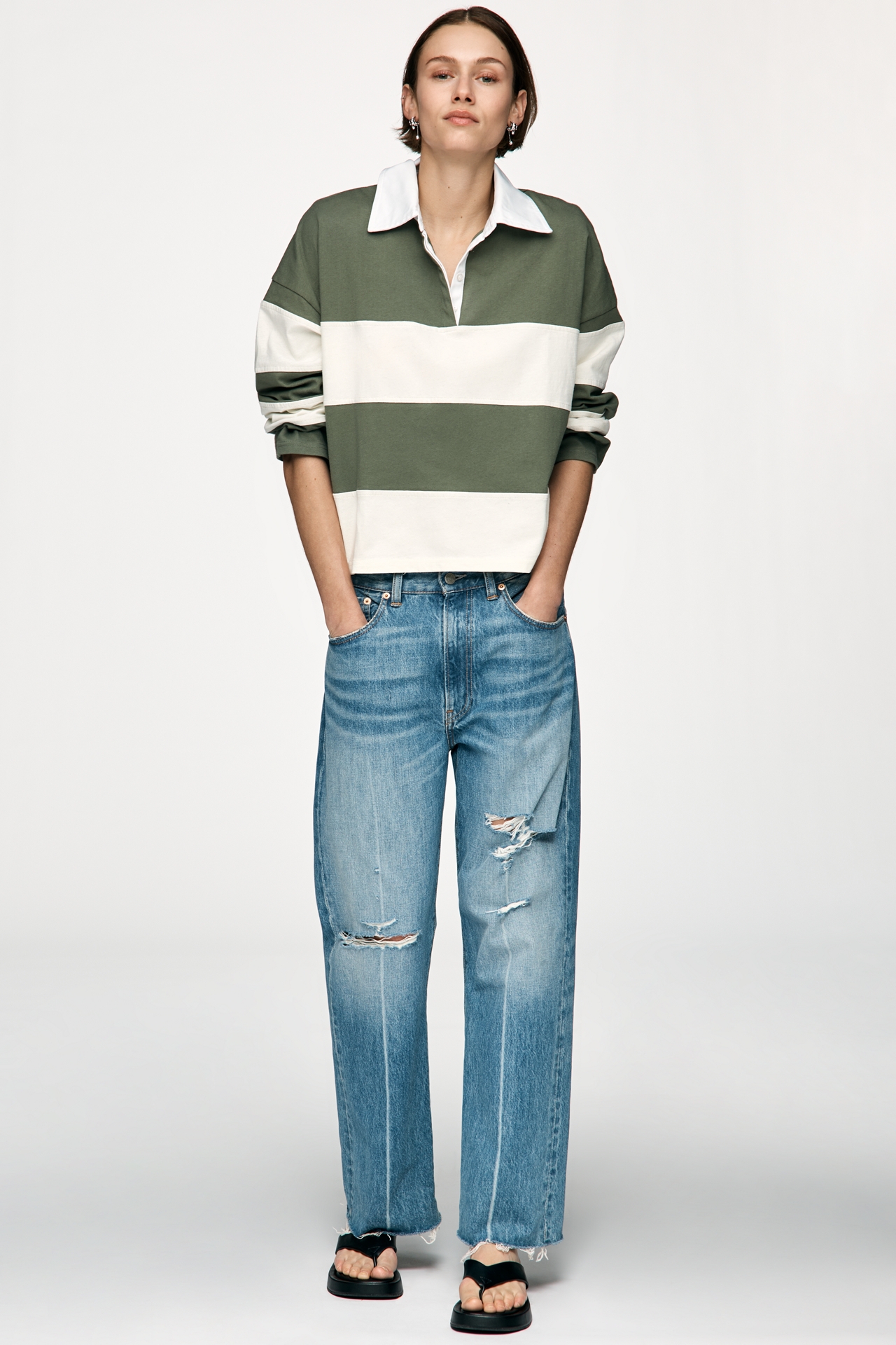 By Anthropologie Striped Rugby Top