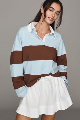 By Anthropologie Striped Rugby Top