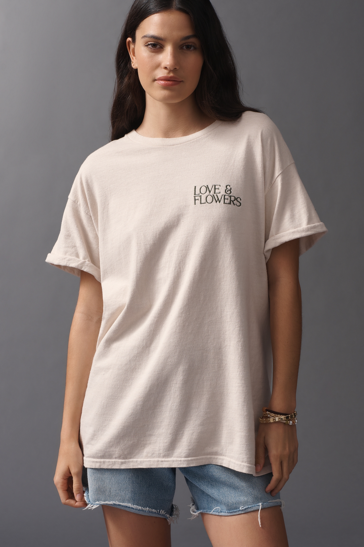 By Anthropologie Love & Flowers Cotton Tee