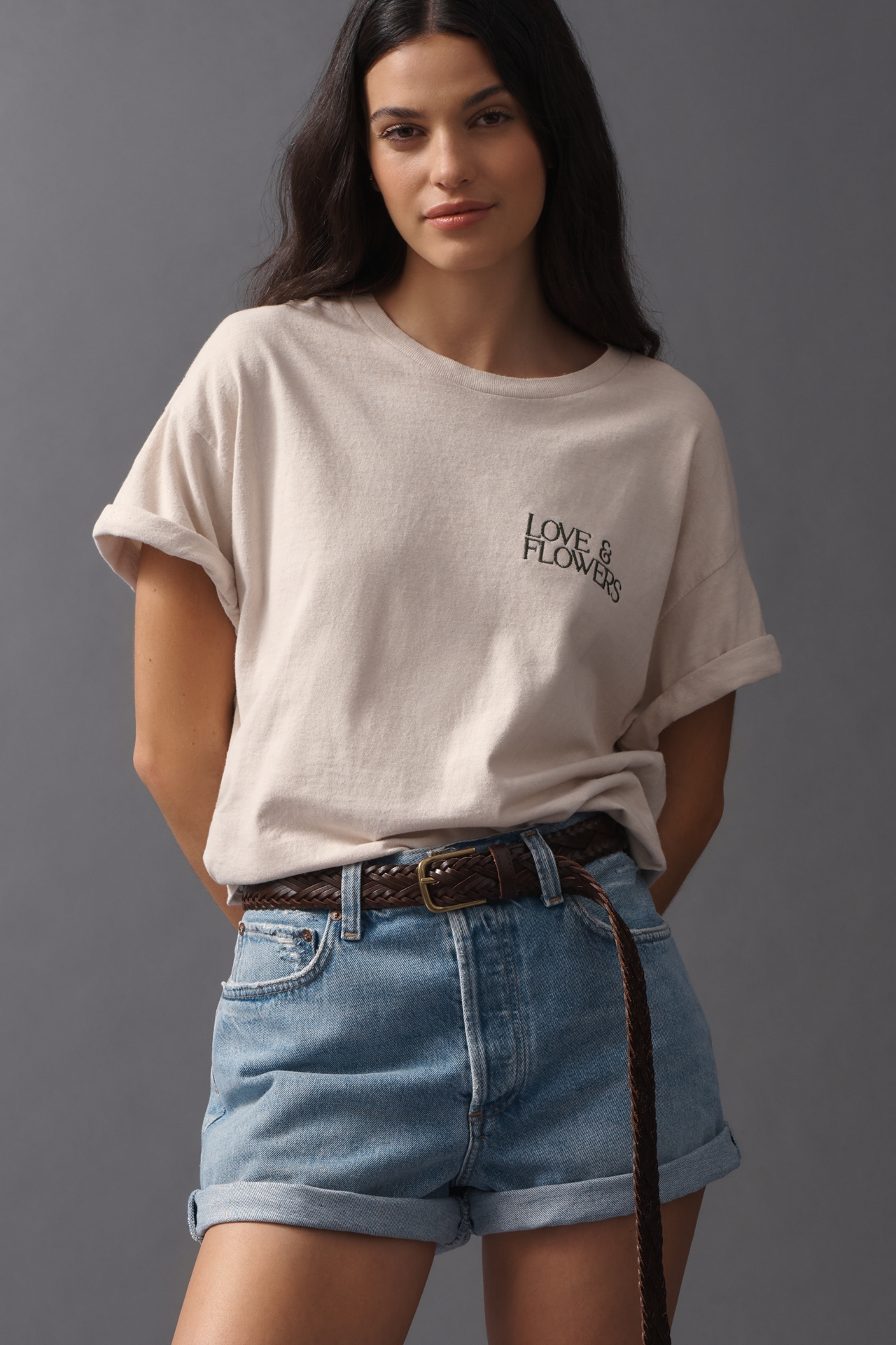 By Anthropologie Love & Flowers Cotton Tee