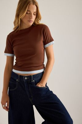 By Anthropologie Double Layer Short-Sleeve T-Shirt