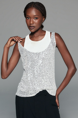 Pilcro Sequined Twofer Tank by Anthropologie