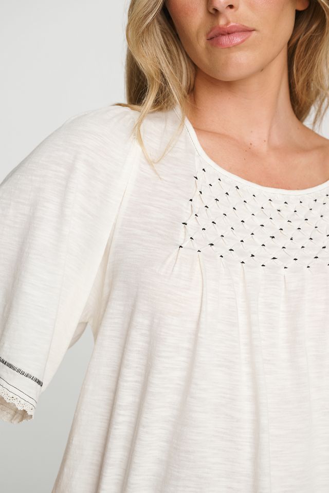 Pilcro Flutter-Sleeve Swing Blouse #1