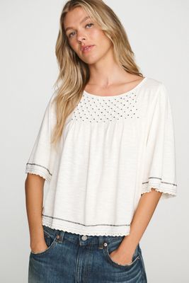 Pilcro Flutter-Sleeve Swing Blouse