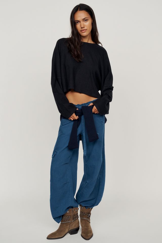 Pilcro 100% Cotton Cropped Long-Sleeve Top #3