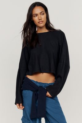 Pilcro 100% Cotton Cropped Long-Sleeve Top