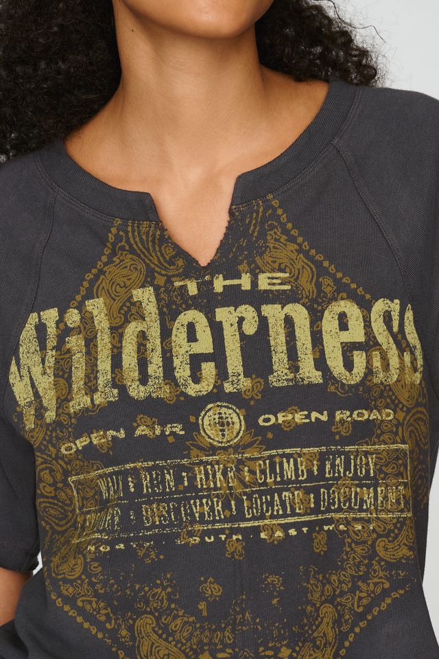 Pilcro 100% Cotton Notched Graphic Tee #2