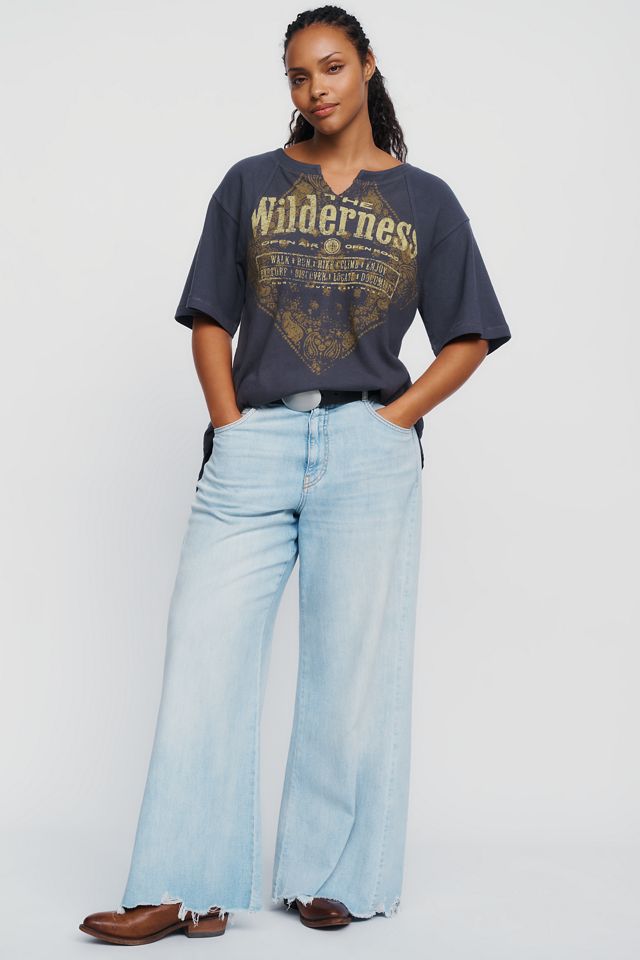 Pilcro 100% Cotton Notched Graphic Tee #5