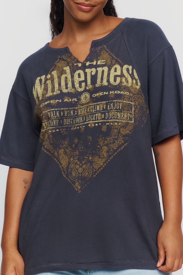 Pilcro 100% Cotton Notched Graphic Tee #7