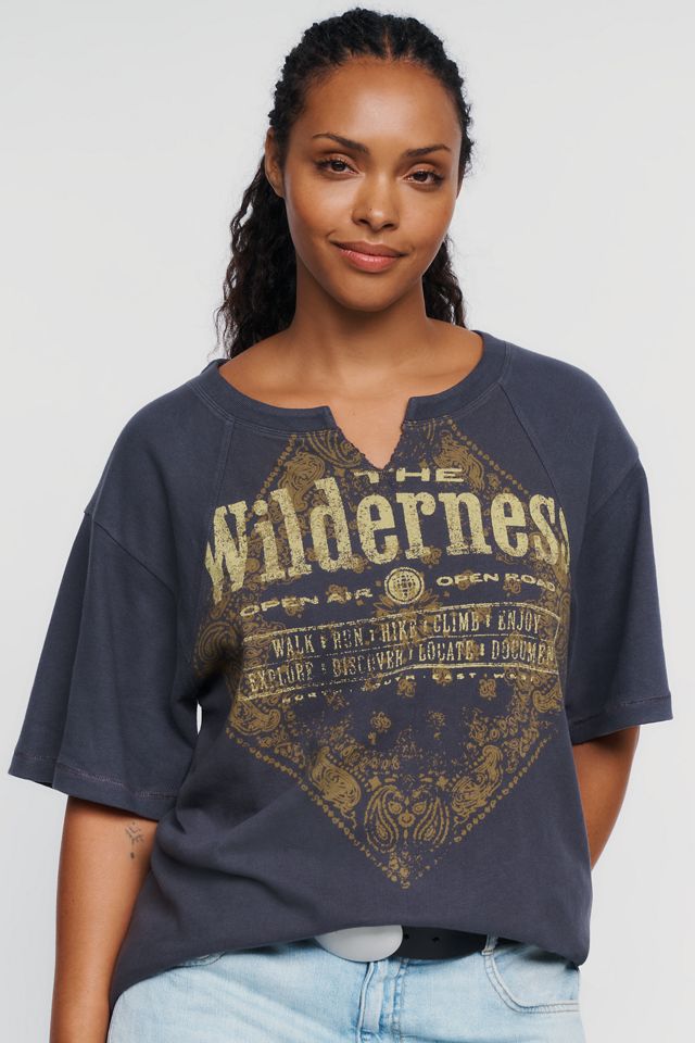 Pilcro 100% Cotton Notched Graphic Tee #4