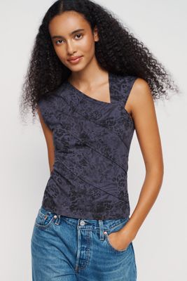 Pilcro Seamed Asymmetrical Top