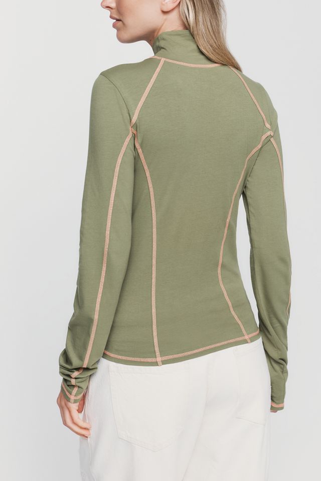 Pilcro Seamed Turtleneck Top #2