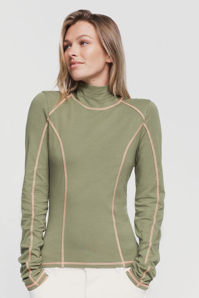 Pilcro Seamed Turtleneck Top #3