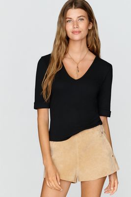 Pilcro Cuffed V-Neck Tee