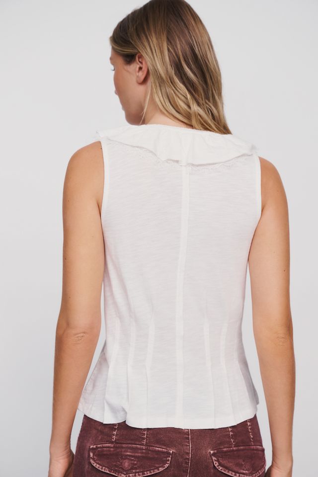 Pilcro Cotton Blend V-Neck Ruffle Tank #2