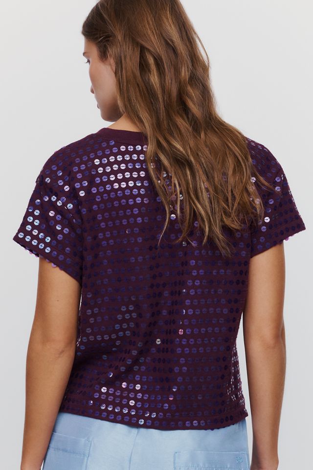 Pilcro Billie 100% Cotton Sequined Tee #1