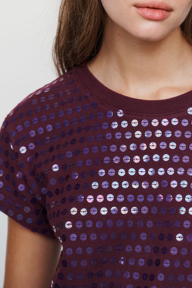 Pilcro Billie 100% Cotton Sequined Tee #3