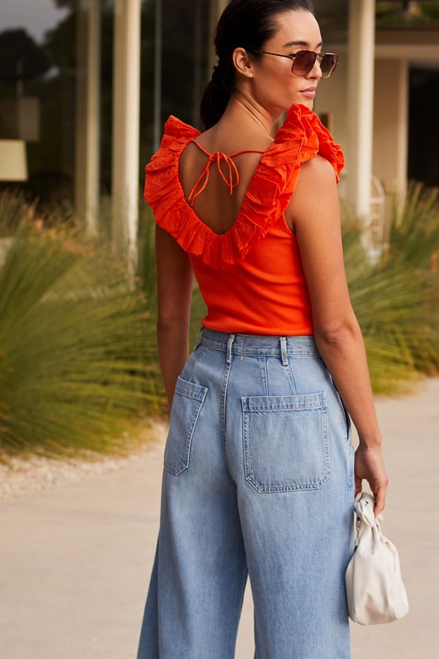 Maeve Ruffled V-Neck Top #1