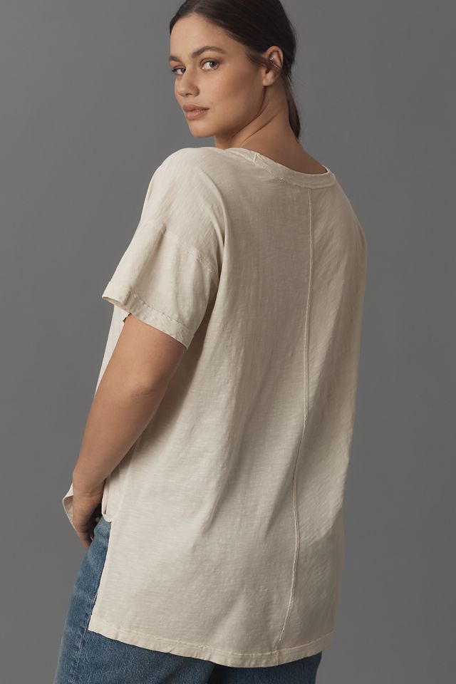 The Jordyn Cotton-Slub Crew-Neck Oversized Tee by Pilcro #5