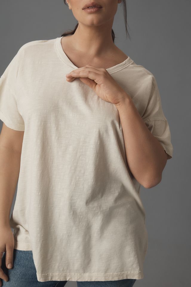 The Jordyn Cotton-Slub Crew-Neck Oversized Tee by Pilcro #7