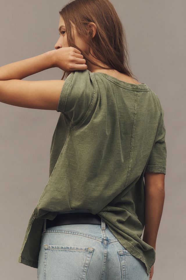 Jordyn Cotton-Slub Crew-Neck Oversized Tee by Pilcro #1