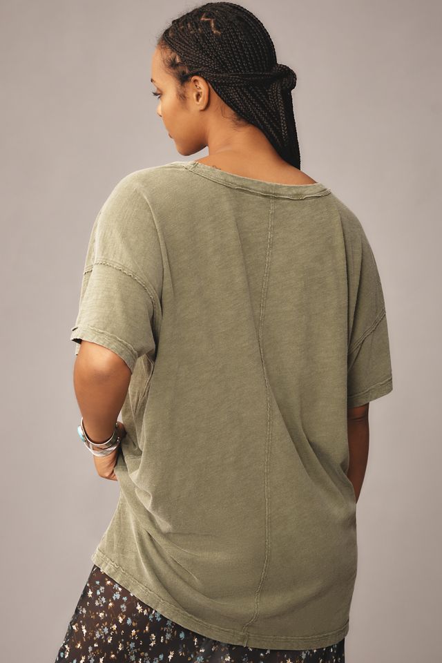 Jordyn Cotton-Slub Crew-Neck Oversized Tee by Pilcro #5