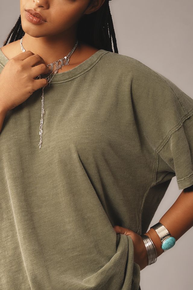 Jordyn Cotton-Slub Crew-Neck Oversized Tee by Pilcro #7